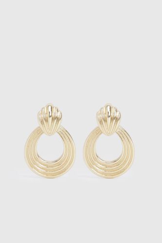 Boucles d’oreilles heurtoir en or à nervures - boohoo - Modalova