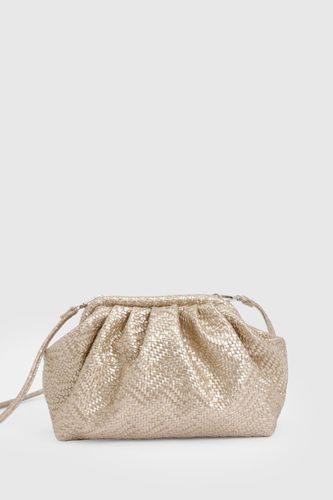 Femme Pochette texturée Doré - boohoo - Modalova
