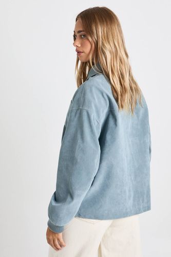 Veste bomber en suède synthétique | Taille 44 - boohoo - Modalova