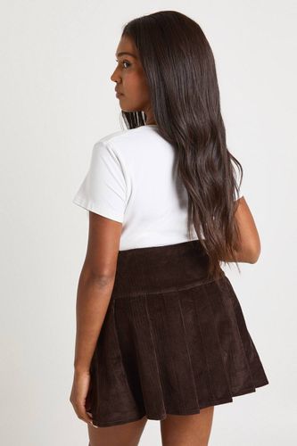 Jupe mini plissée Plus Cord | Taille 46 - boohoo - Modalova