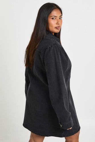 Robe Portefeuille en Denim Grande Taille | Taille 48 - boohoo - Modalova