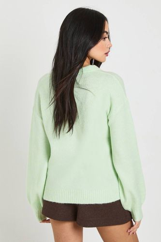 Synthétiquell Tricoté Ultra Doux à Col V | Taille Medium - boohoo - Modalova