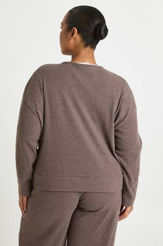 Plus, côtes tricotées, sweat à fermeture éclair intégrale | Taille 48 - boohoo - Modalova