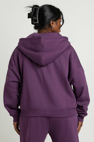 Sweat à Casynthétiqueche Zippé Grande Taille avec Cordon Contrastant | Taille 48 - boohoo - Modalova
