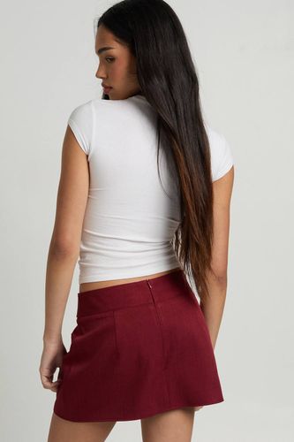 Jupe-Short Tissée Chinée avec Détails Boutons | Taille 44 - boohoo - Modalova