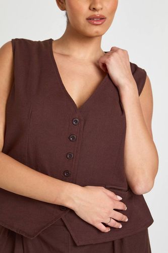 Gilet Grande Taille Aspect Lin | Taille 48 - boohoo - Modalova