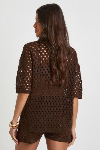 Ensemble Chemise De Plage Oversize Au Crochet Et Short Assorti | Taille Medium - boohoo - Modalova