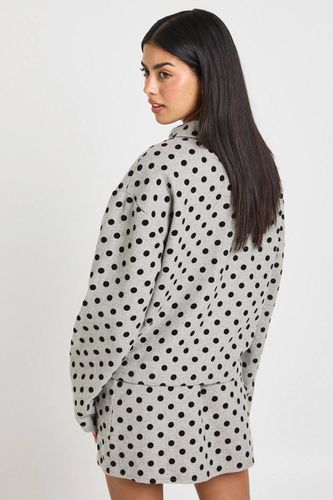 Veste À Col À Pois Effet Laine | Taille Medium - boohoo - Modalova