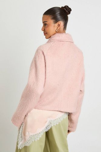 Veste Boutonnée Aspect Laine | Taille 44 - boohoo - Modalova