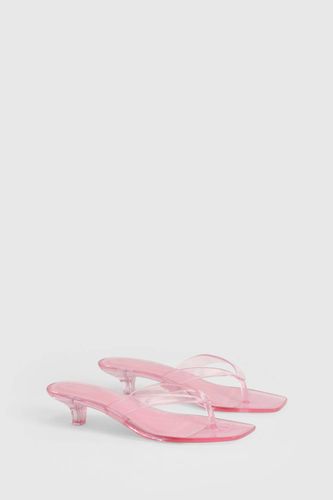 Mules À Talon Avec Bride Entre Les Orteils Effet Gelée | Taille 37 - boohoo - Modalova