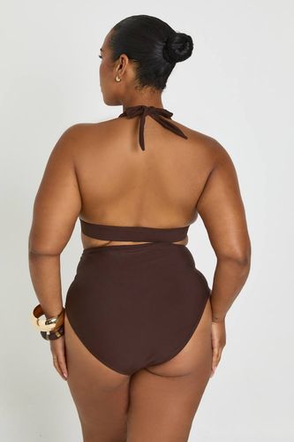 Bas De Bikini Taille Haute Grande Taille Avec Effet Ventre Plat Et Détail Cache-cœur | Taille 54 - boohoo - Modalova