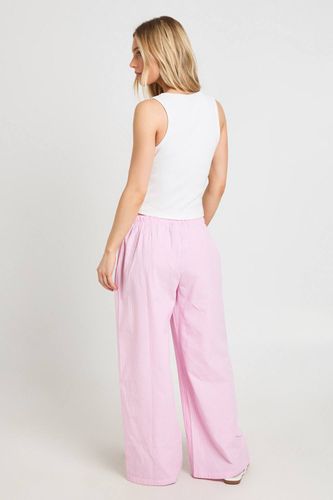 Pantalon Large Petite En Popeline De Coton À Rayures | Taille 44 - boohoo - Modalova