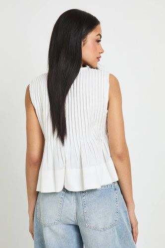 Haut Plissé Aspect Lin | Taille 40 - boohoo - Modalova