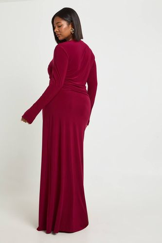 Jupe Longue Grande Taille Avec Détail De Drapé Décoratif | Taille 48 - boohoo - Modalova