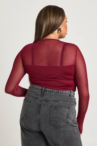 Haut Grande Taille à Encolure Croisée et Manches Longues | Taille 48 - boohoo - Modalova