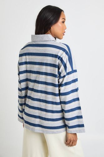 T-shirt De Maternité À Col Et Rayures | Taille 44 - boohoo - Modalova