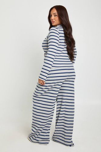 Pantalon Large à Rayures Grande Taille | Taille 48 - boohoo - Modalova
