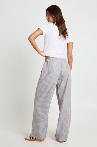 Pantalon À Rayures En Popeline Avec Boutons Henley | Taille 44 - boohoo - Modalova