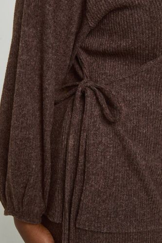 Ensemble Grande Taille Haut Cache-cœur Et Pantalon Large En Maille | Taille 48 - boohoo - Modalova
