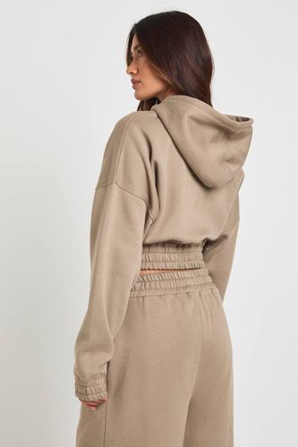 Sweat à Casynthétiqueche Court Double Zip Taille Cintrée | Taille Medium - boohoo - Modalova