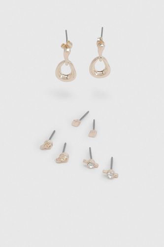 Lot De 4 Paires De Boucles D'oreilles Clous Abstraites - boohoo - Modalova