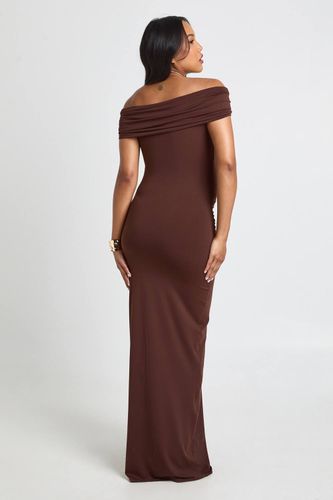 Robe Maxi De Maternité Bardot Froncée | Taille 46 - boohoo - Modalova