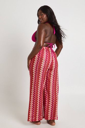 Pantalon De Plage Large En Maille Grande Taille | Taille 56 - boohoo - Modalova