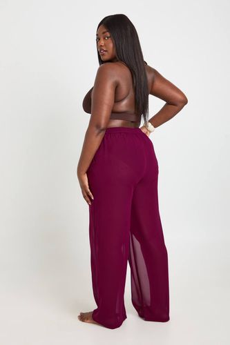 Pantalon De Plage En Mousseline Grande Taille | Taille 48 - boohoo - Modalova