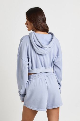 Ensemble De Survêtement À Casynthétiqueche Zippée Et Short Henley Délavé | Taille Medium - boohoo - Modalova