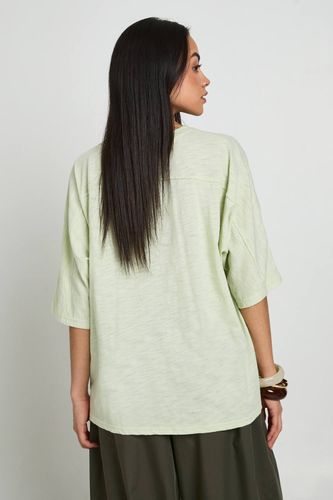 T-shirt Ample Semi-transparent En Coton Chiné À Ourlet Incurvé | Taille 34 - boohoo - Modalova
