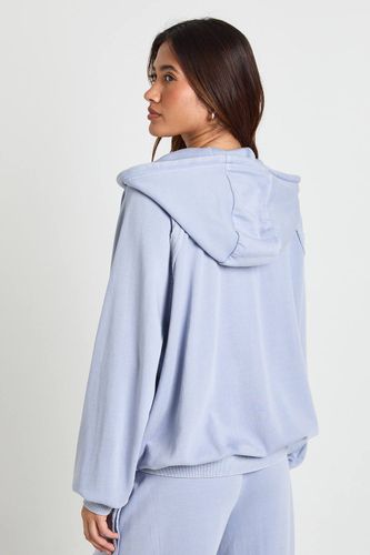 Sweat À Casynthétiqueche Oversize Délavé Effet Usé Avec Fermeture Éclair Intégrale | Taille Medium - boohoo - Modalova