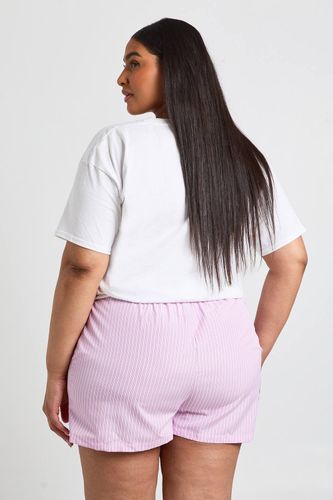 Short Grande Taille À Taille Coulissée Avec Détails Contrastés | Taille 48 - boohoo - Modalova