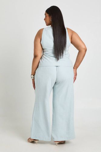 Pantalon Grande Taille Jambe Large Taille Cordon De Serrage | Taille 48 - boohoo - Modalova