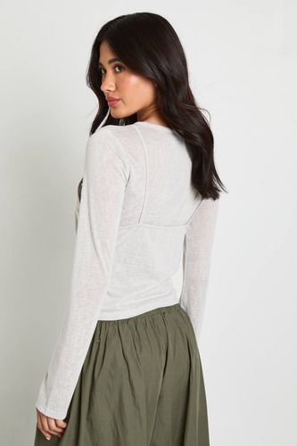 Haut Henley Transparent À Double Épaisseur | Taille 44 - boohoo - Modalova