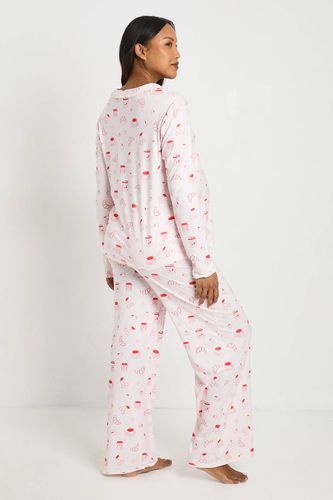 Ensemble De Pyjama De Maternité À Manches Longues Et Pantalon Motif Croissant Et Confiture | Taille 46 - boohoo - Modalova
