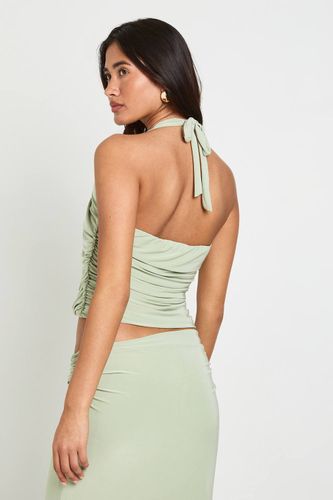 Haut Drapé À Col Licou Froncé | Taille 44 - boohoo - Modalova