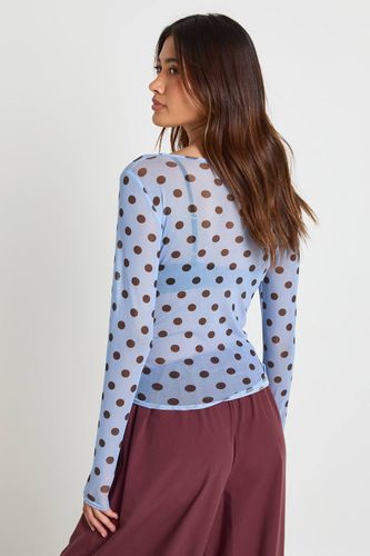 Haut En Maille Transparente À Pois | Taille 44 - boohoo - Modalova