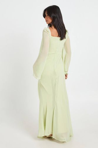 Robe Maxi En Mousseline À Volants Et Décolleté Plongeant Petite | Taille 44 - boohoo - Modalova
