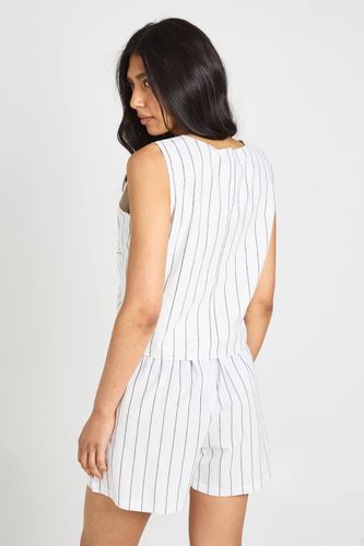 Gilet Sans Manches Rayé Effet Lin Tall & Short Coupe Décontractée | Taille 36 - boohoo - Modalova