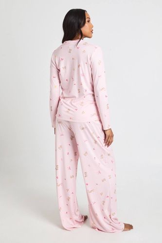 Ensemble De Pyjama De Maternité Chemise À Manches Longues Et Pantalon Imprimé Lapins Et Nœuds | Taille 46 - boohoo - Modalova