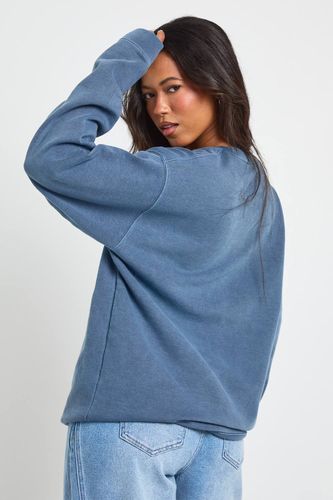 Sweat-shirt Oversize Délavé Imprimé Chicago | Taille Medium - boohoo - Modalova