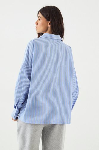 Chemise Rayée en Popeline de Coton Oversize | Taille 2XL - DSGN Studio - Modalova