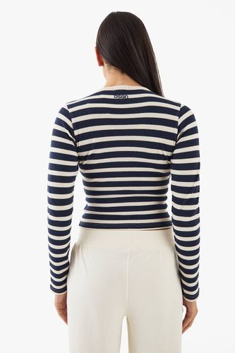 Haut à Manches Longues à Rayures avec Détail Boutons | Taille 3XL - DSGN Studio - Modalova