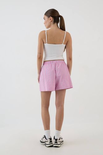 Short En Popeline À Rayures Avec Boutonnage Henley | Taille 2XL - DSGN Studio - Modalova