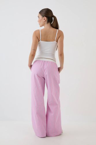 Pantalon Droit À Rayures En Popeline De Coton Avec Boutons Henley | Taille 2XL - DSGN Studio - Modalova
