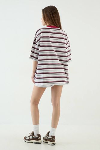 T-shirt À Manches Courtes Oversize À Rayures Contrastées | Taille Medium - DSGN Studio - Modalova