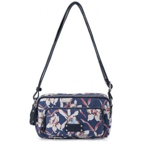 Sac Bandouliere Sac reporter toile bleu motif fleur Hawaï - Fuchsia - Modalova