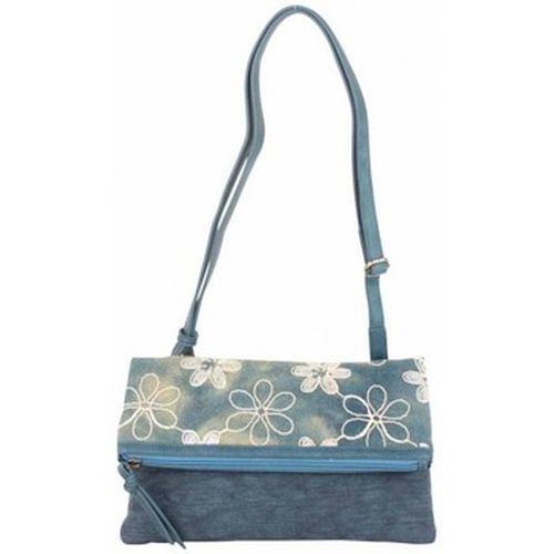 Sac Bandouliere Sac pochette plat toile délavée fleur bleu - Patrick Blanc - Modalova