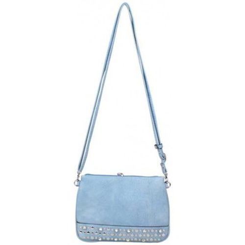Sac Bandouliere Mini sac pochette plate déco strass bleu clair - Fuchsia - Modalova