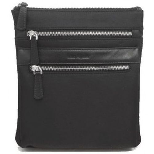 Sacoche Pochette plate nylon garni cuir Wall Street - Noir - Mac Alyster - Modalova